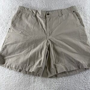 Columbia Sportswear Company Khaki Flat Front Shorts 36x8" Inseam Tan Men Chino